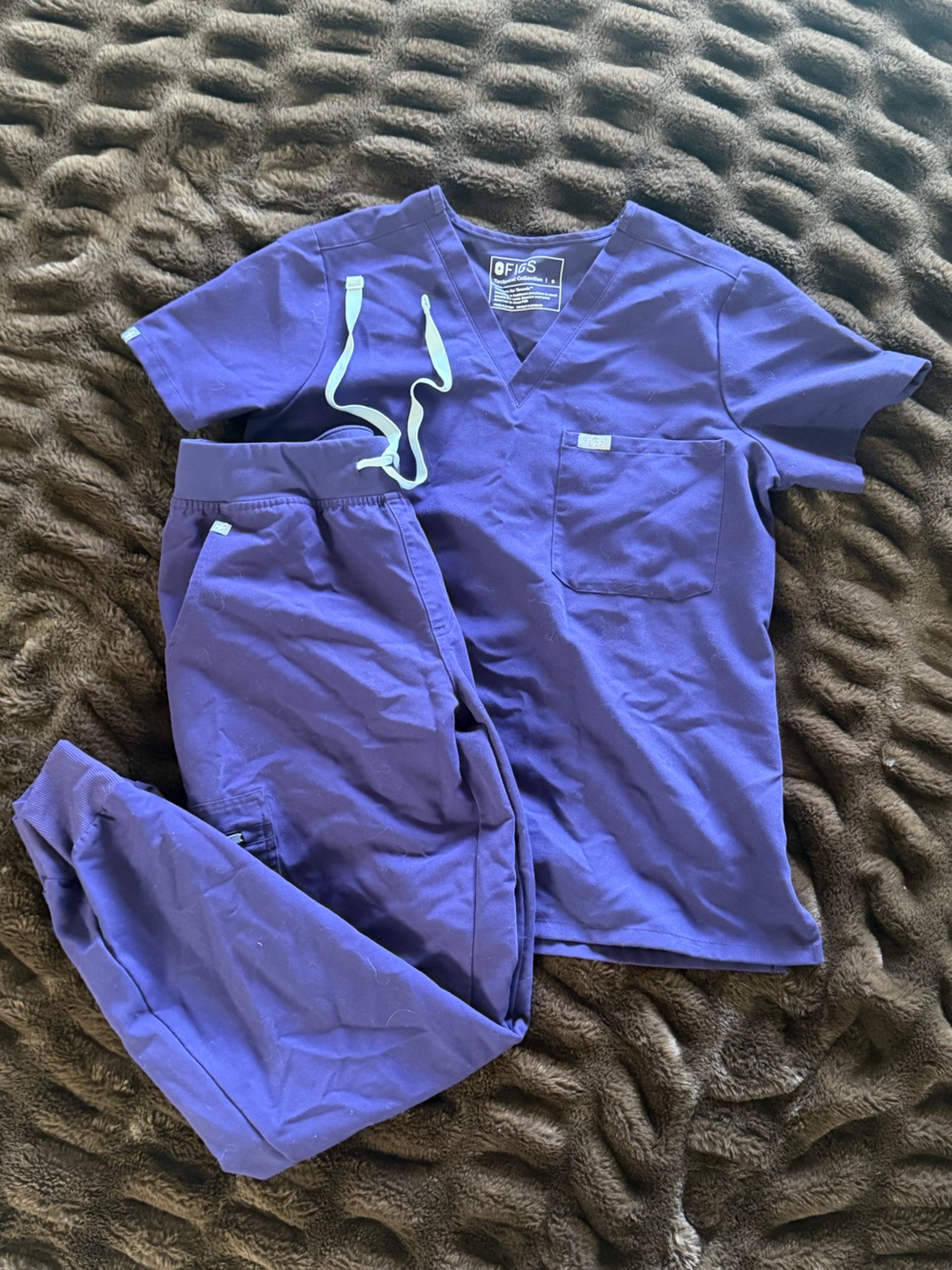 Figs Men's Purple Scrub Set with Drawstring Waist